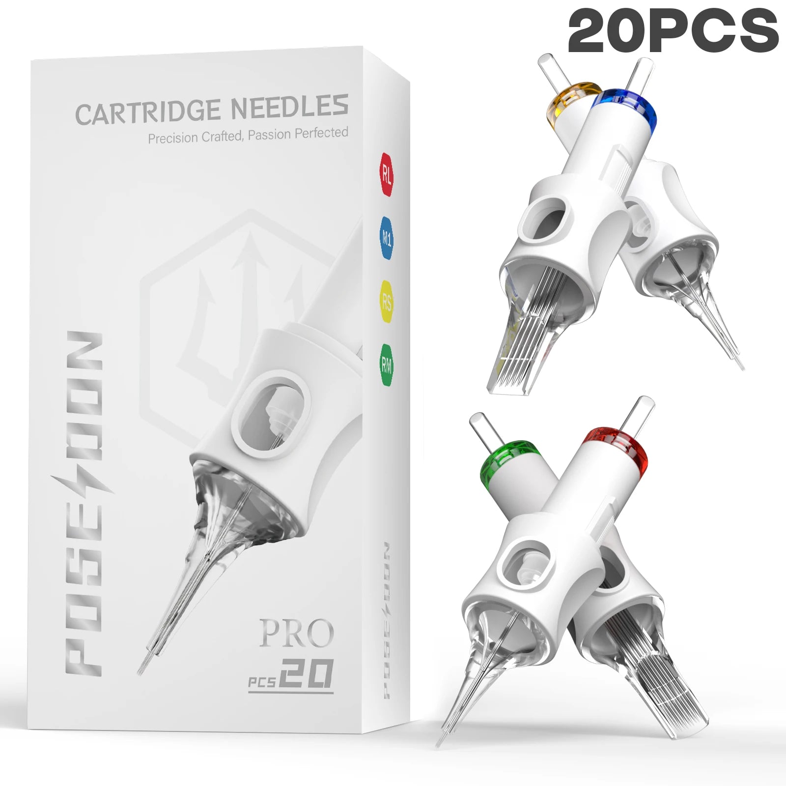 20Pcs Tattoo Needles POSEIDON V6 PRO MAX Tattoo Cartridge Needles New Disposable Safty Permanent Makeup Tattoo Needles Kit by Geo’s Online Store