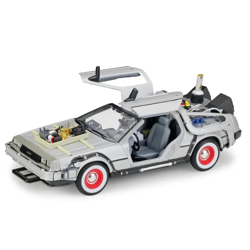 WELLY Diecast 1:24 Scale Model Car Toy Delorean For Movie Back to The Future Part 1/2/3 DMC-12 Metal Alloy Toy Car For Kids Gift by Geo’s Online Store