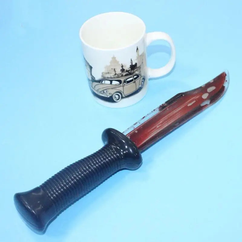 Halloween Decorations Fake Blood Knife Plastic Toys for Women and Men by Geo’s Online Store