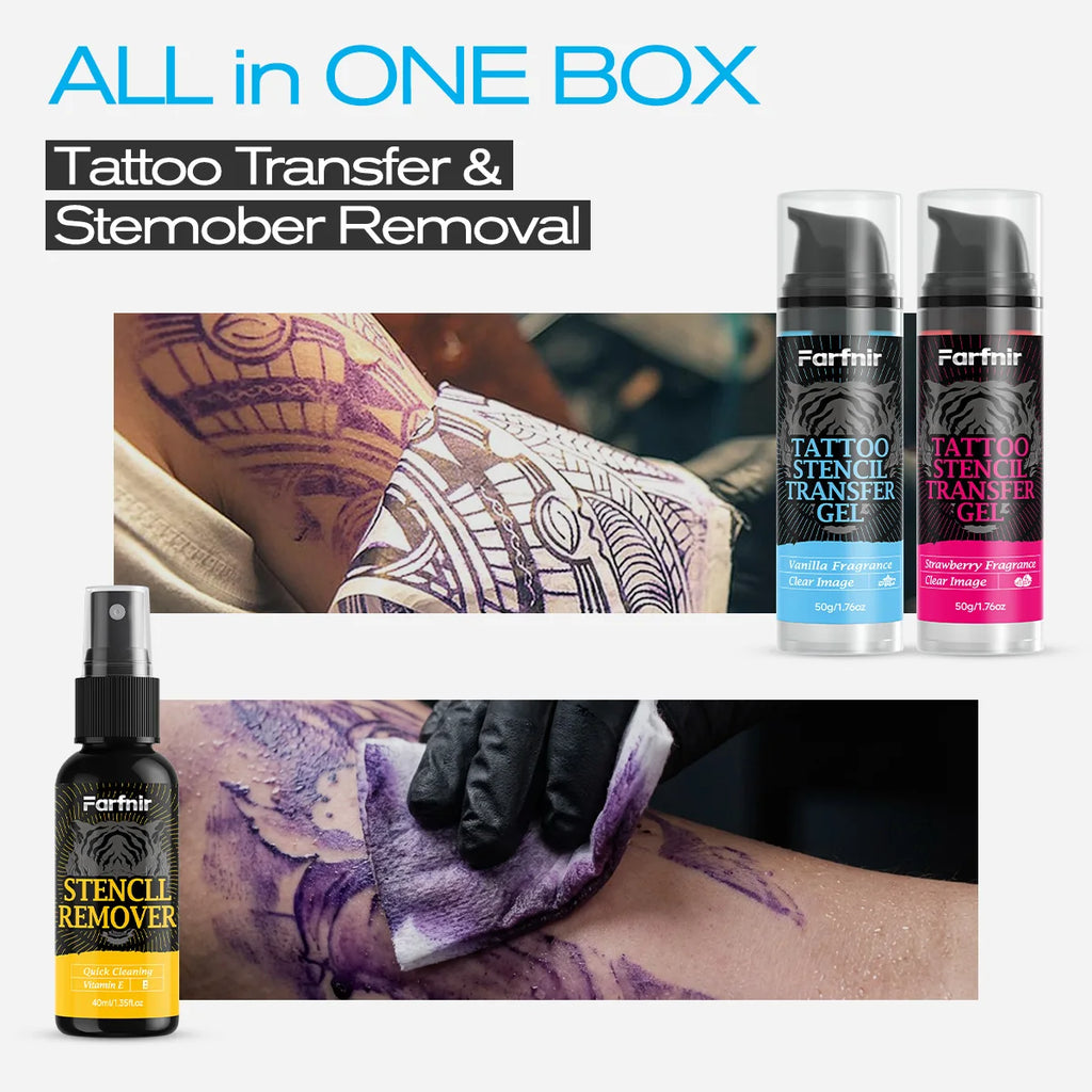 Tattoo Stencil Transfer Gel Stencil Remover Kit Tattoo Transfer Gel Set for Professional Tattooing & Easy Clean Removal 2pcs Set by Geo’s Online Store