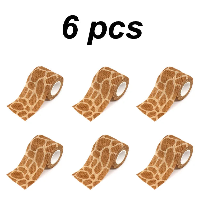 1/2/6 pcs Animal Printed Self Adhesive Tattoo Elastic Bandage 4.5m Sports Wrap Tape for Finger Joint Knee First Aid Kit Pet Tape by Geo’s Online Store