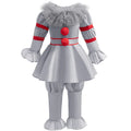 Kids Scary Joker Pennywise Cosplay Costume Horror Ghost Movie It Puff Sleeve Tulle Collar Top With Pants For Halloween Carnival by Geo’s Online Store