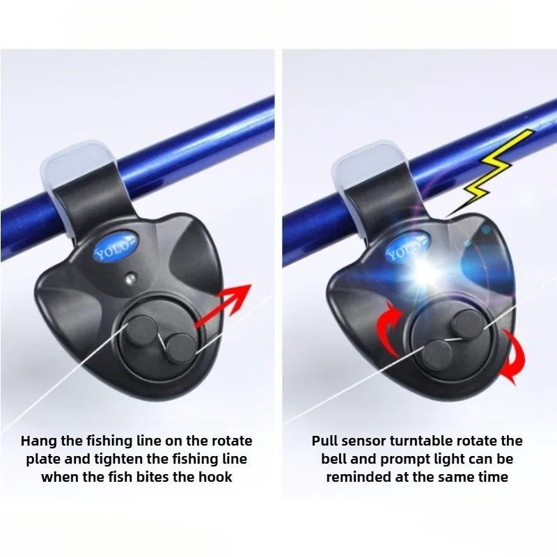 Fishing Bite Alarm Camping equipment Electronic Buzzer on fishing rod with Loud Siren Daytime Night Indicator With Battery by Geo’s Online Store