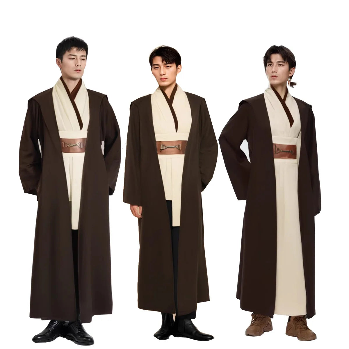 Obi Wan Kenobi Jedi Cosplay Costume Adult Unisex Coat Friar Uniform Robe Full Set Accessories Halloween Carnival Outfits by Geo’s Online Store