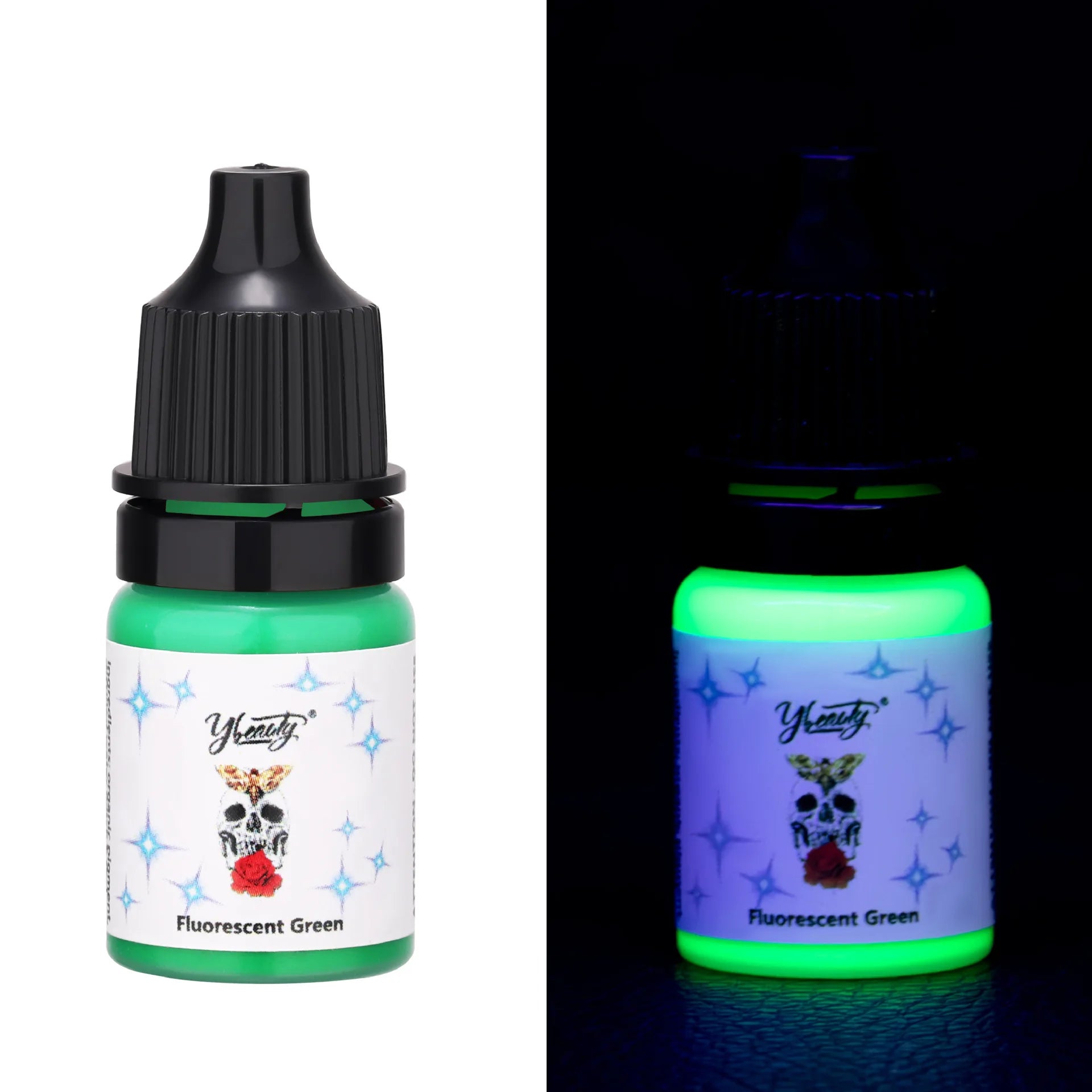 5ml Fluorescent Tattoo Ink Kit 8 Color Fluorescent Tattoo Ink Kit,Safe Non-toxic,Body Art Ink Kit,Glows Under Ultraviolet Light by Geo’s Online Store