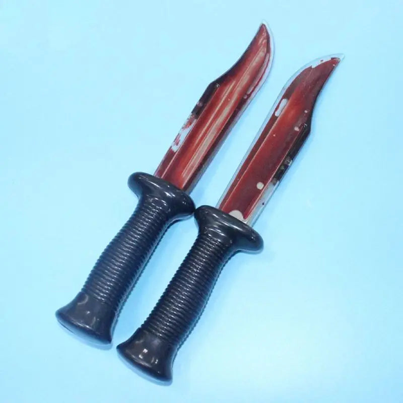 Halloween Decorations Fake Blood Knife Plastic Toys for Women and Men by Geo’s Online Store
