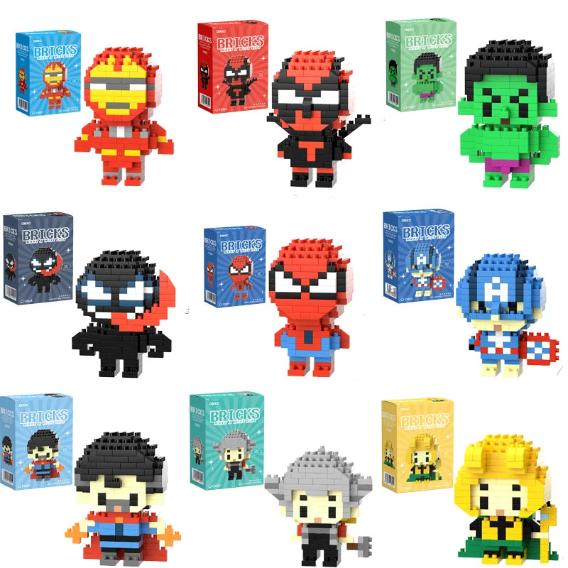 Marvel Spider Man Building Block Deadpool&Venom Iron Man figure Marvel Legends Cartoon Character Model Toys for Children Gifts by Geo’s Online Store