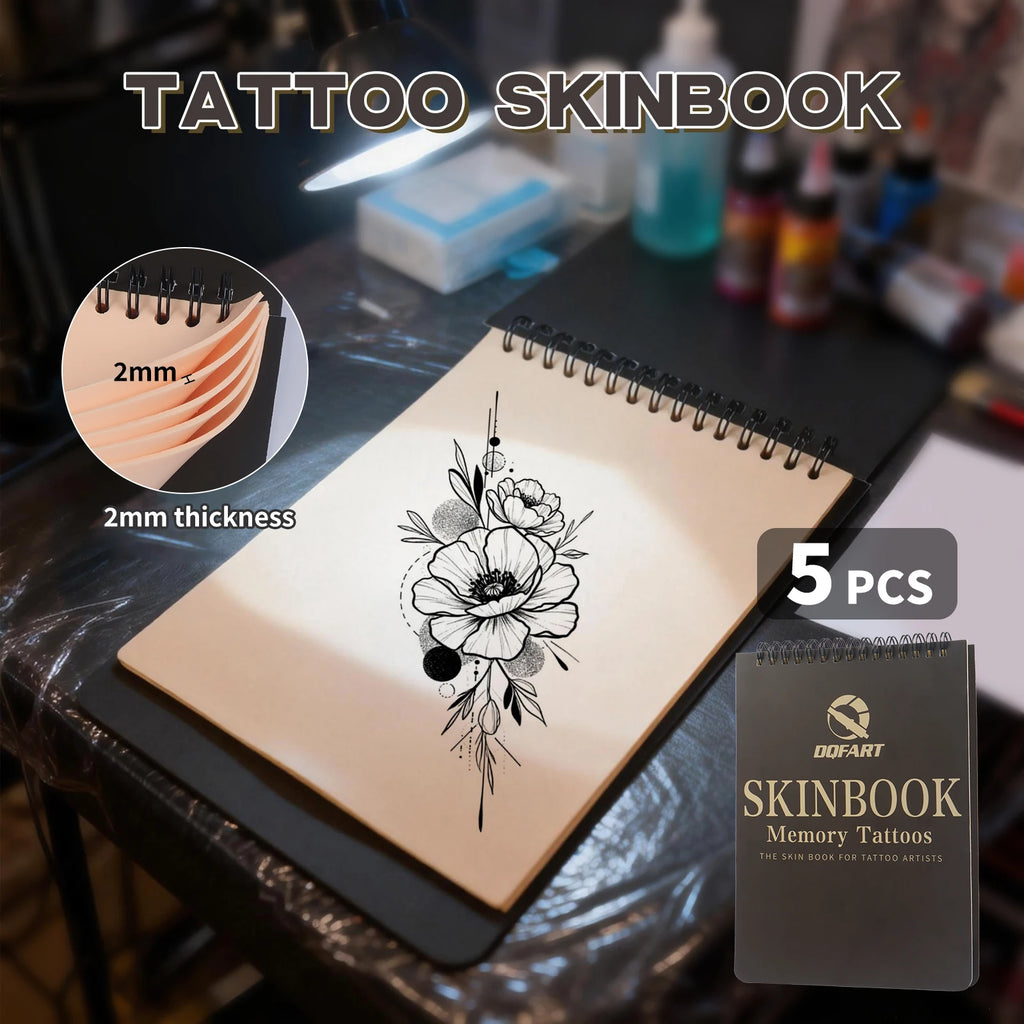 DQFART 5Pcs Blank Tattoo Practice Skin Book 2mm Thick Permanent Makeup Accessories for Beginners and Experienced Artists by Geo’s Online Store
