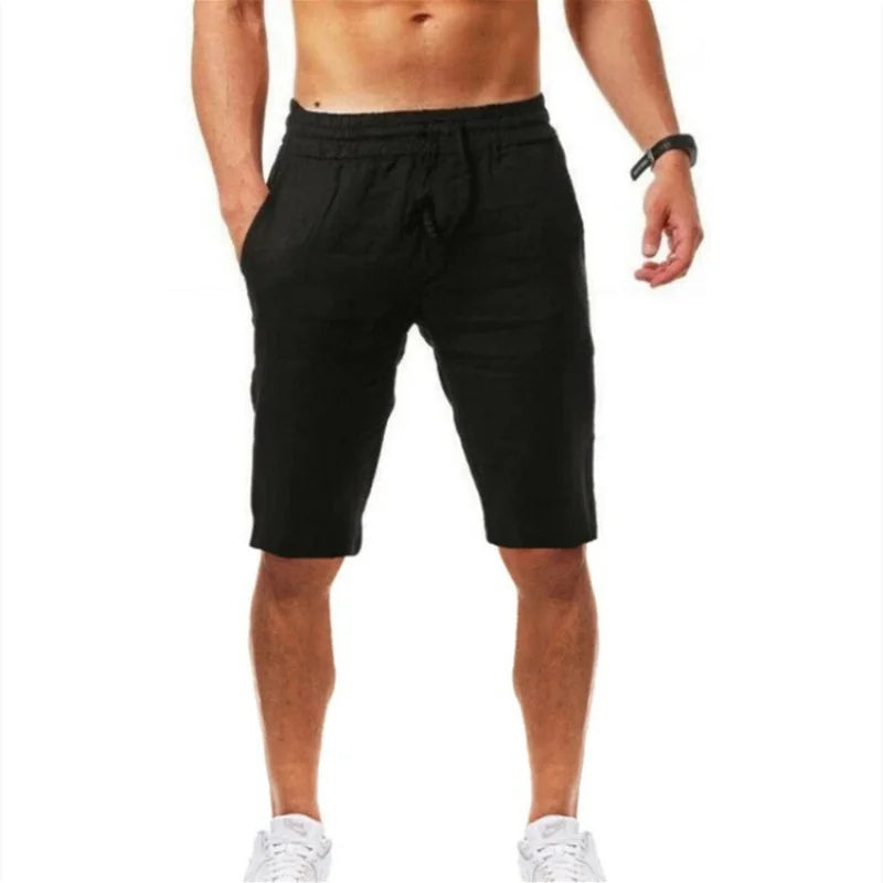 2025 Men's Cotton Shorts Pants Male Summer Breathable Solid Color Short Trousers Fitness Streetwear S-5XL 1PC by Geo’s Online Store