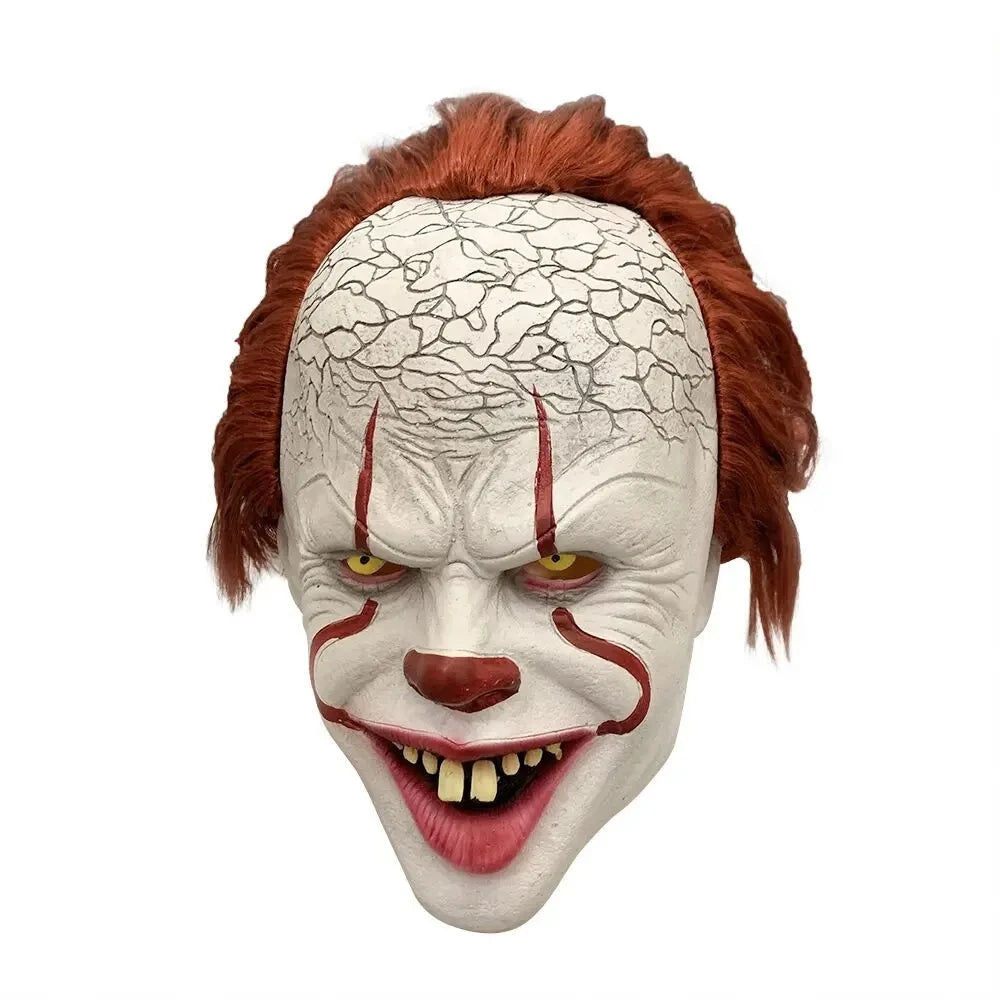 Horror Pennywise Joker Scary Mask Cosplay Stephen King Chapter Two Clown Latex Masks Helmet Halloween Party Props gifts by Geo’s Online Store