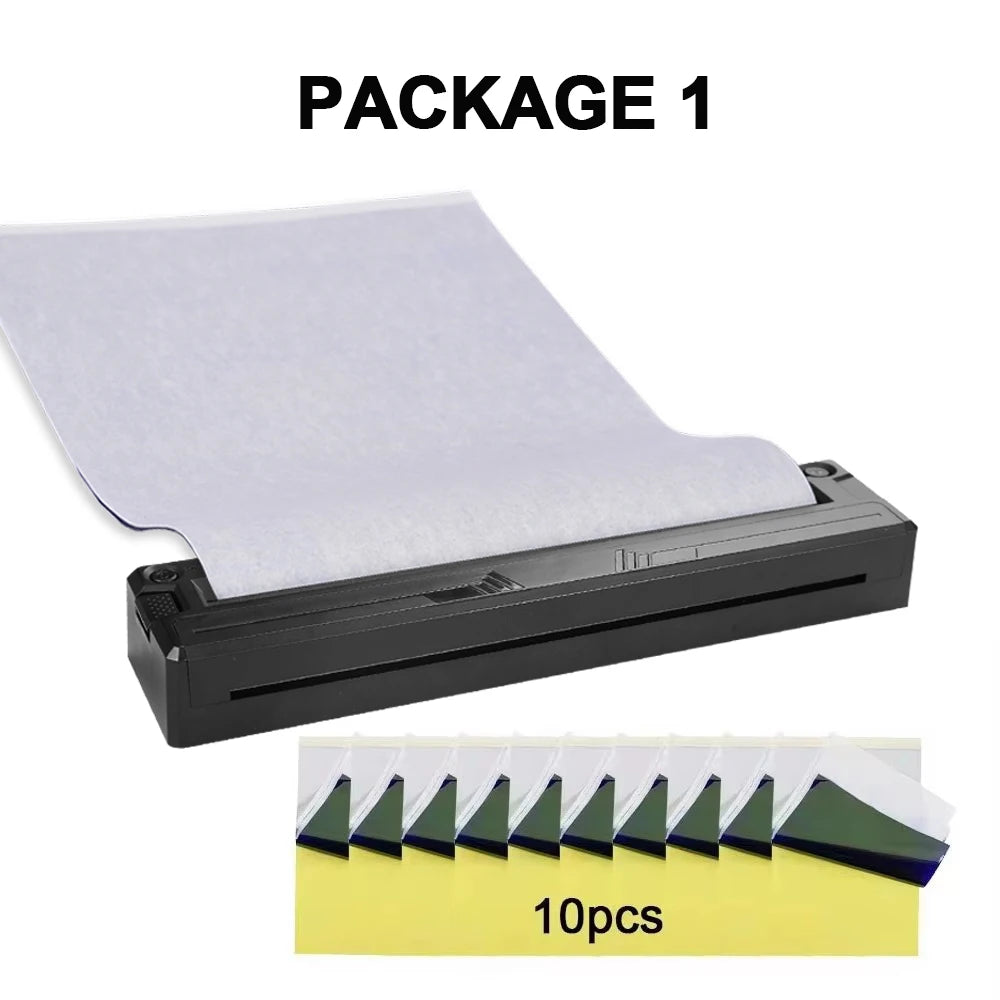 Wireless Tattoo Transfer Machine Kit Portable Wireless Tattoo Stencil Printers with Thermal Stencil Papers Transfer Cream Gel by Geo’s Online Store