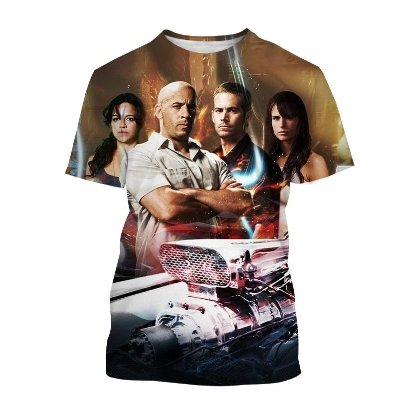Fast And Furious 3D Print T-Shirts Men Women Fashion Streetwear Oversized Short Sleeve T Shirt Harajuku Male Tees Tops Clothing by Geo’s Online Store
