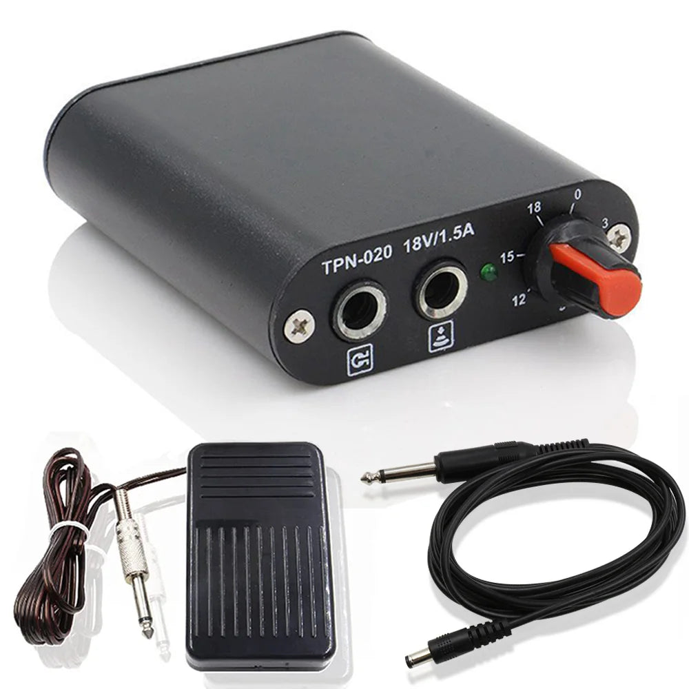 Mini Tattoo Power Supply Kit With Tattoo Machine Foot Pedal Switch Tattoo Source Controller With Plug For Machine Pen Body Art by Geo’s Online Store