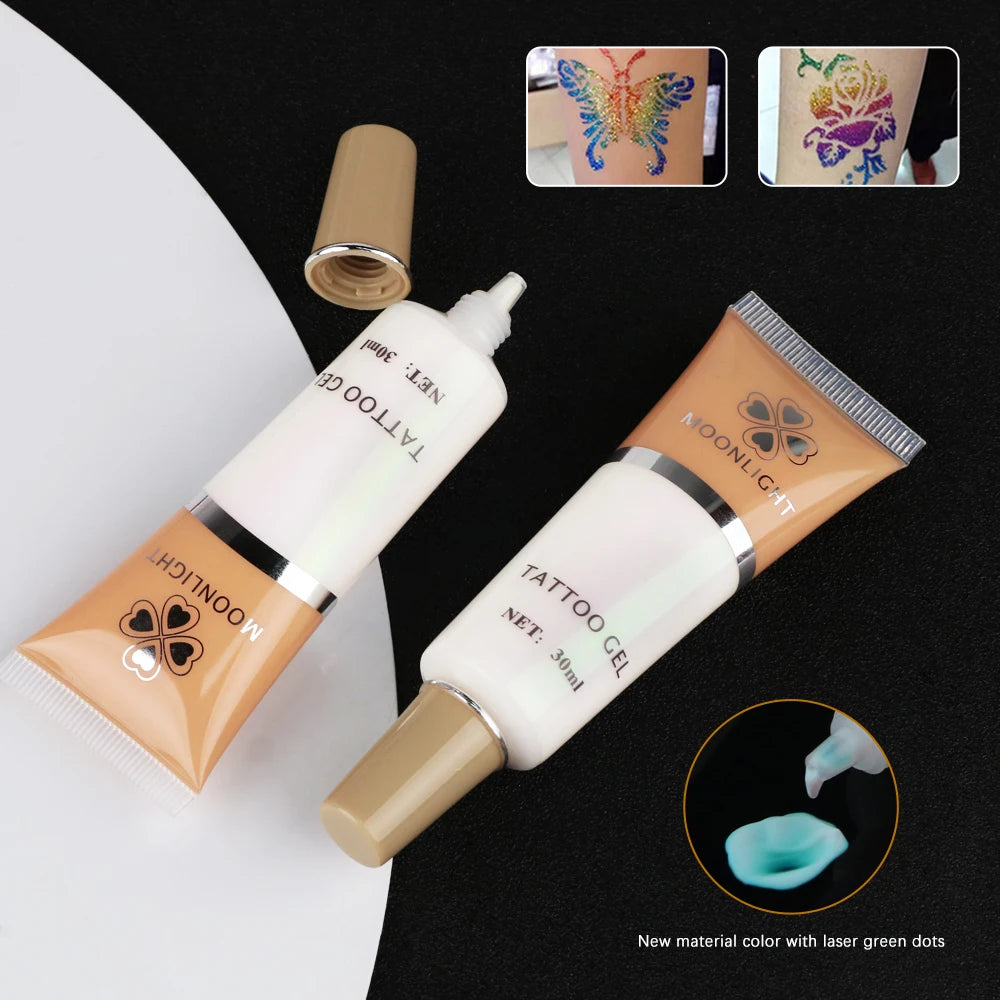 Tattoo Pattern Accessories White Glue 1/ 3 PCS White Flash Glue Tattoo Gel (30ml/bottle) For Temporary Tattoo Kit Body Art Kit by Geo’s Online Store