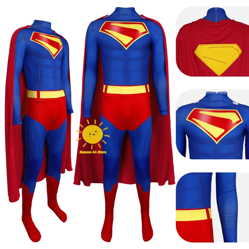 BEAST KINGDOM Movie Superman Cosplay Costumes Clark Kent Cosplay DC Jumpsuits High Quality Prints Cloak Halloween Cos Adult Men by Geo’s Online Store