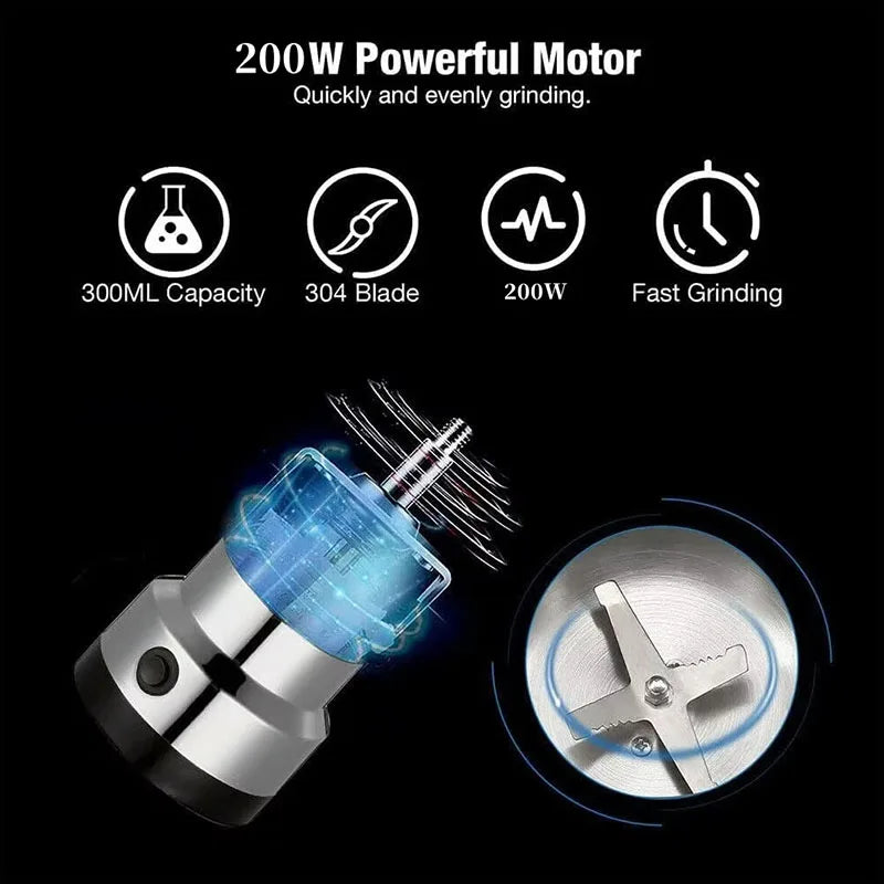 Kitchen Multifunctional 4 Blade Grain Grinder Coffee Chopping Home Electric Coffee Grinder Nut Bean Flavor Blender by Geo’s Online Store