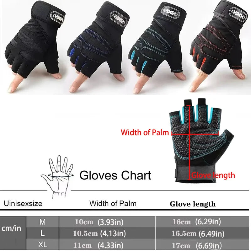 Gym Gloves for Men Women Fitness Weight Lifting Wristband Gloves Body Building Training Sports Exercise Cycling Glove Shockproof by Geo’s Online Store