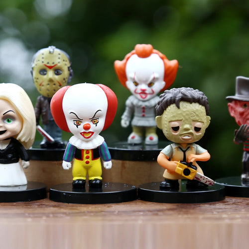 10PCS Horror Film Series Jason Freddy Clown Action Figure Toys PVC Model Halloween Gift Vinyl Figurine Doll Gift by Geo’s Online Store