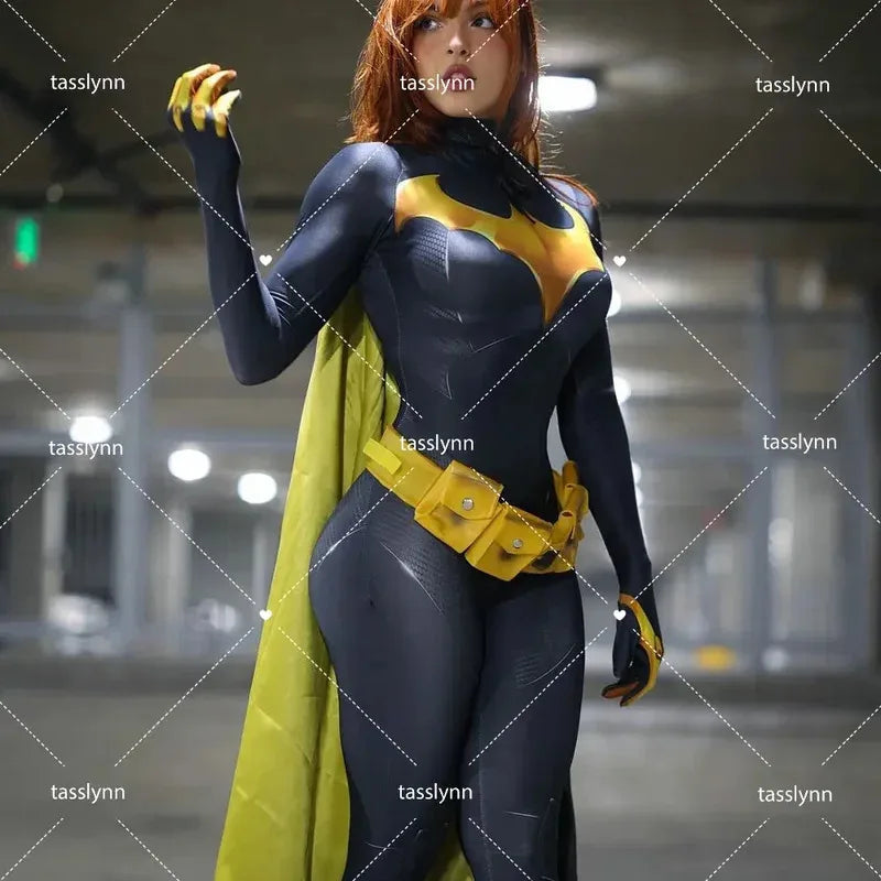 Bat Girls Cosplay Costumes Zentai Suit Bat Girl Bodysuit for Geek Girl Halloween Costumes for Women Excluding Cloak Belt Mask by Geo’s Online Store