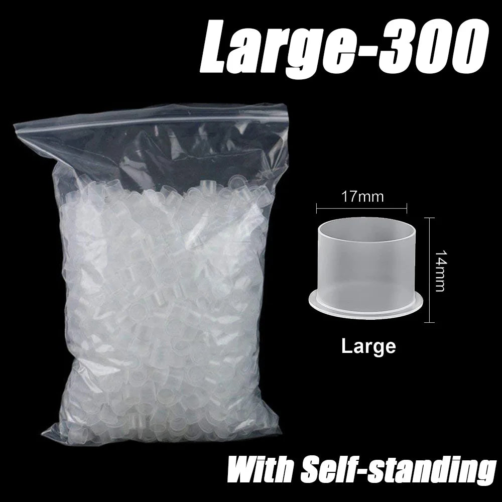 300/100PCS Disposable Tattoo Ink Cups with Base S/M/L Mixed Permanent Makeup Pigment Holder Caps Tattoo Accessories by Geo’s Online Store