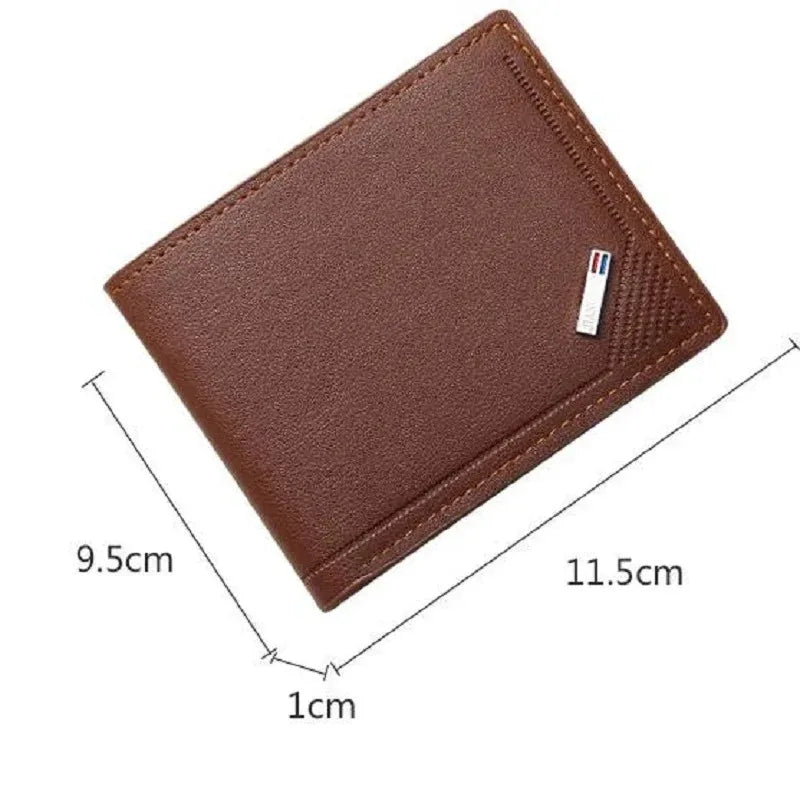 Men's leather short wallet thin wallet foldable minimalist soft leather wallet by Geo’s Online Store