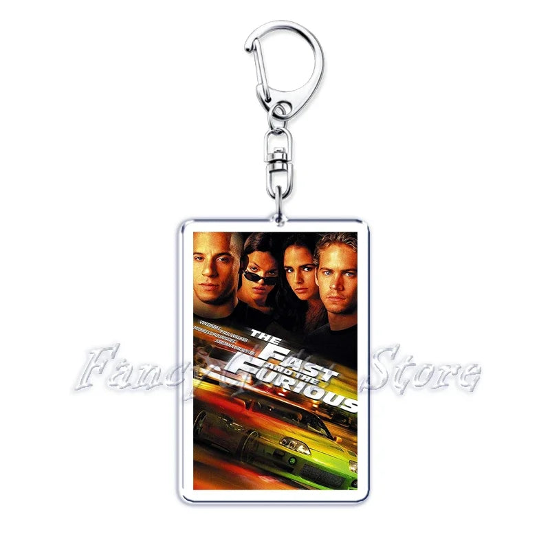 Classic Movie Keychains for Accessories Bag Pulp Fiction The Fast Furious Films Pendant Key Chains Keyrings Jewelry Fans Gifts by Geo’s Online Store