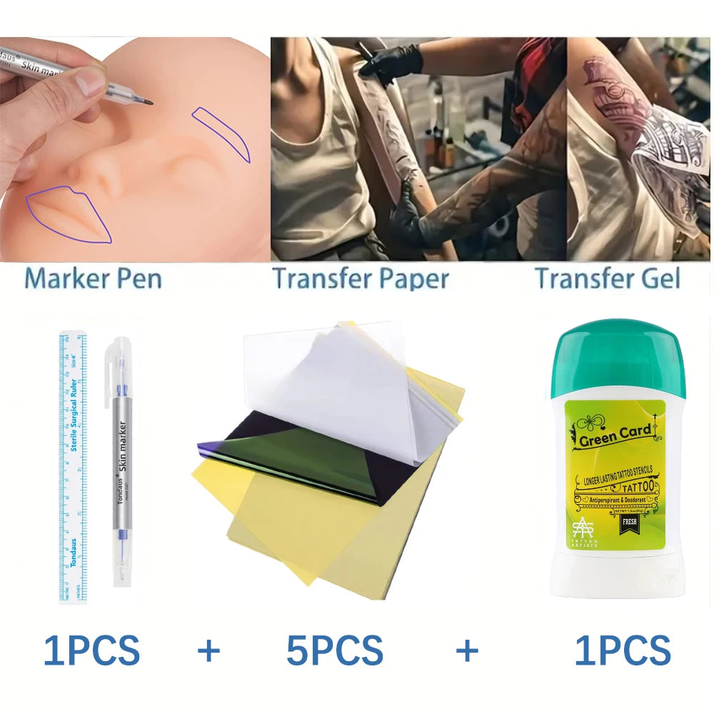 Tattoo Transfer Gel, Professional Tattoo Stencil Magic Gel, Thermal Copier Tattoo Transfer Paper, Marker Pen by Geo’s Online Store
