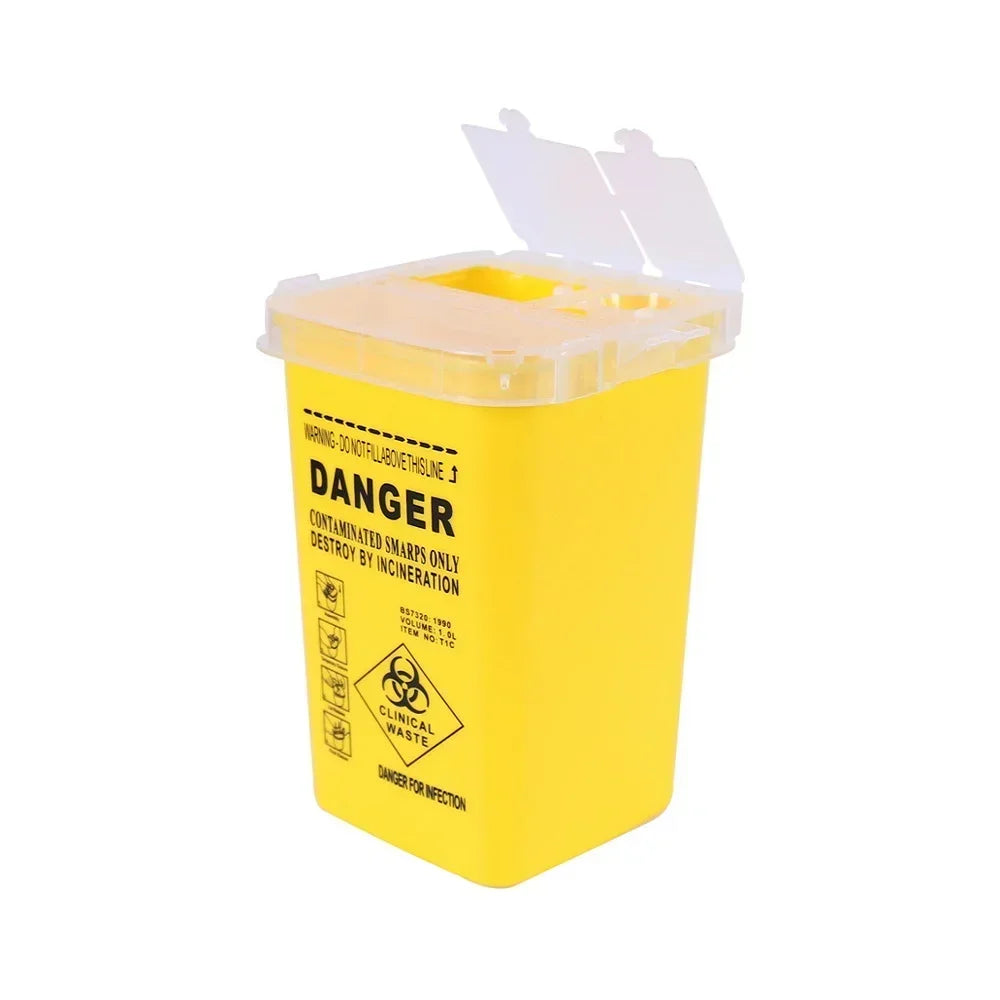 3 Colors Sharps Container Medical Needles Bin Biohazard Tattoo Piercing Needles Disposal Collect Box Tattoo Artist Waste Box by Geo’s Online Store