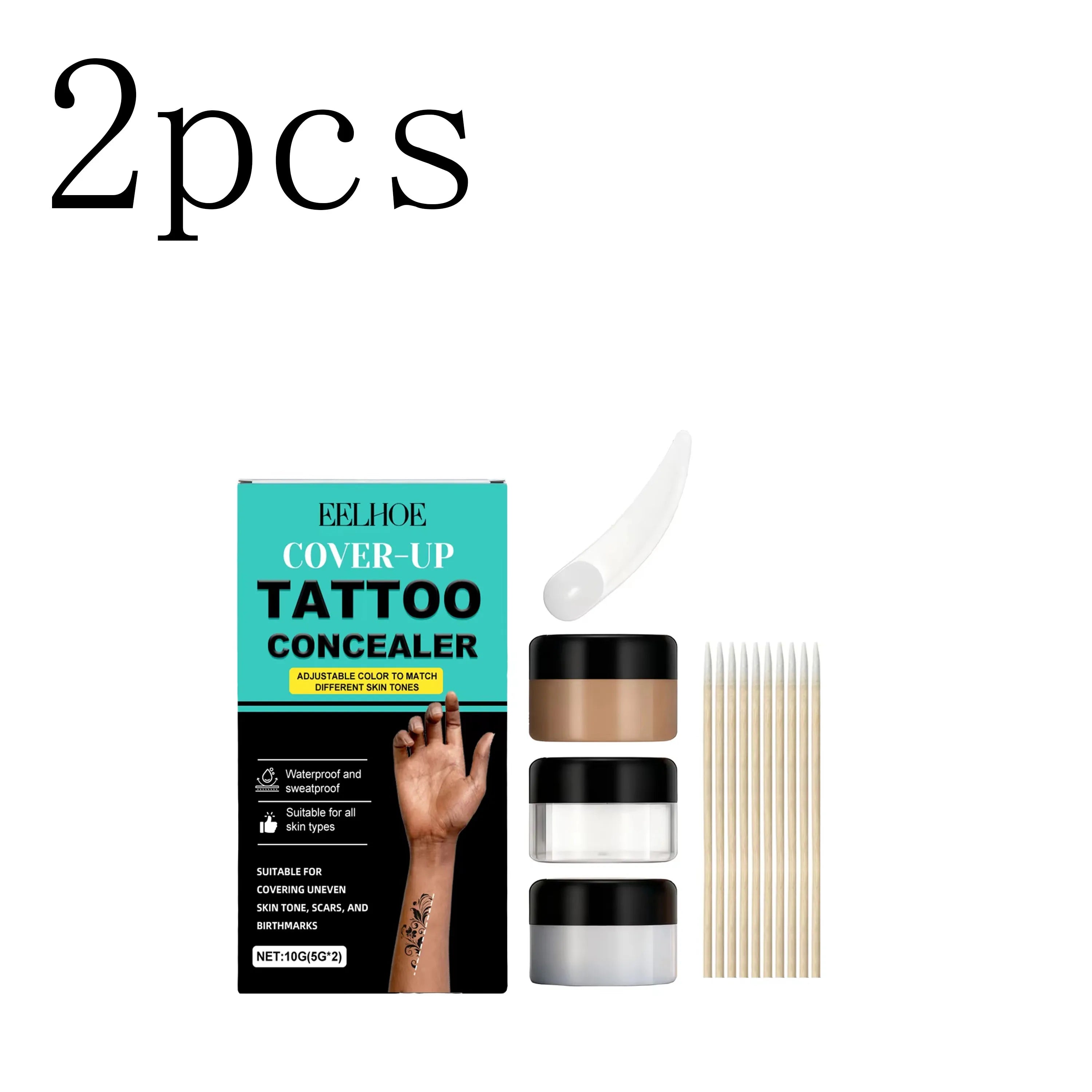 Tattoo Concealer Kit - Body Tattoo Makeup Concealer, Blends with Skin for Daily Use, Portable Concealer Tattoo Concealer Kit - B by Geo’s Online Store