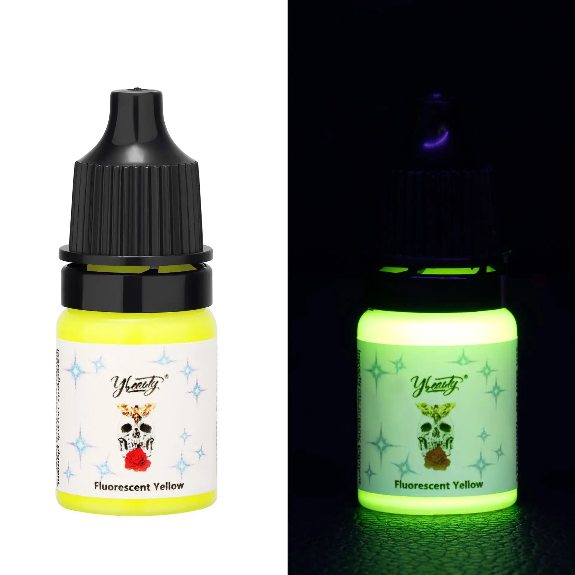5ml Fluorescent Tattoo Ink Kit 8 Color Fluorescent Tattoo Ink Kit,Safe Non-toxic,Body Art Ink Kit,Glows Under Ultraviolet Light by Geo’s Online Store