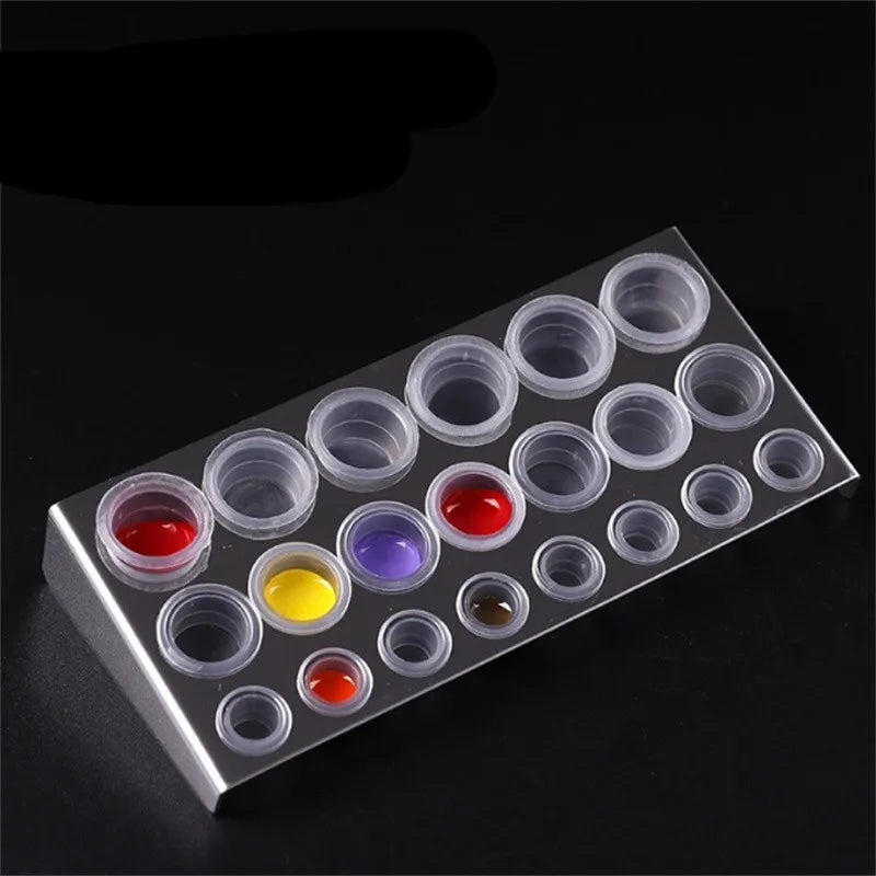 100pc S/M/L Plastic Disposable Microblading Tattoo Ink Cups Permanent Makeup Pigment Clear Holder Container Cap Tattoo Accessory by Geo’s Online Store