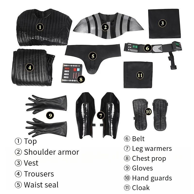 Darth Vader Cosplay Anakin Skywalkerv Costume Full Set Uniform Props Accessories Halloween Carnival Party by Geo’s Online Store