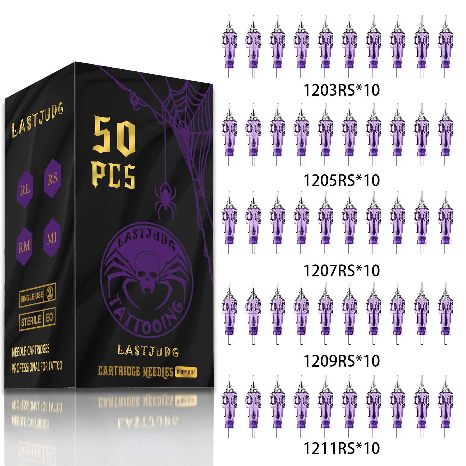 Tattoo Needle Kit LASTJUDG 50PCS Tattoo Needle For Permanent Makeup Tattoo Machine Kit Disposable Tattoo Cartridge Needle Kit by Geo’s Online Store