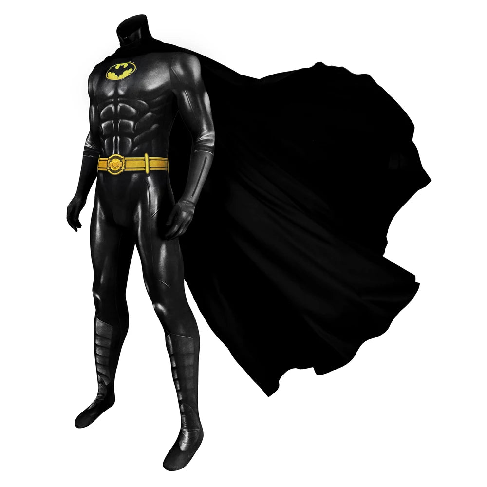 New Zentai Adult Halloween Carnival 2023 Newest Bat Cosplay Bruce Wayne Costume Superhero Printing Jumpsuit With Cape by Geo’s Online Store