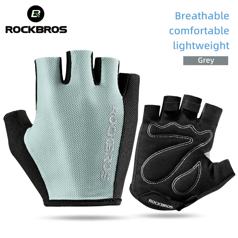 ROCKBROS Bike Gloves Half Finger Summer Breathable Anti-slip SBR Pad Shockproof MTB Road Bicycle Gloves Cycling Shorts Gloves by Geo’s Online Store