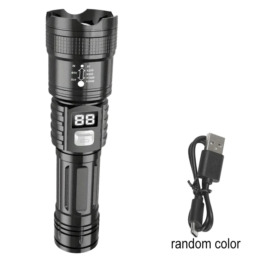 100000LM Super Bright Flashlight Rechargeable LED Torch Long Range Tactical Lamp for Outdoor Waterproof Camping Fishing Lantern by Geo’s Online Store
