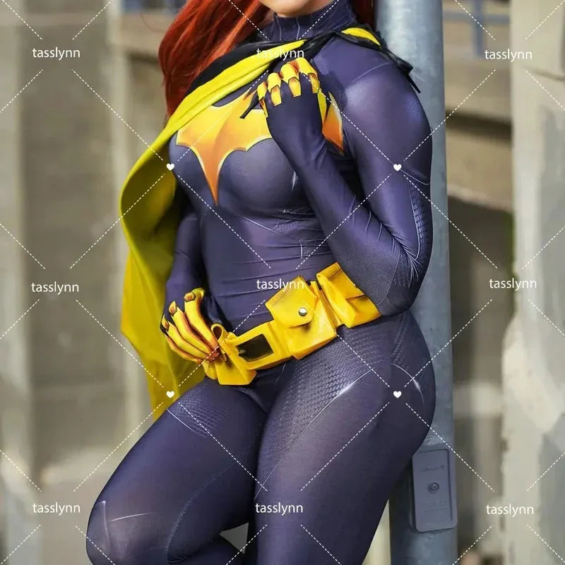Bat Girls Cosplay Costumes Zentai Suit Bat Girl Bodysuit for Geek Girl Halloween Costumes for Women Excluding Cloak Belt Mask by Geo’s Online Store