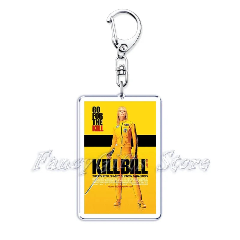 Classic Movie Keychains for Accessories Bag Pulp Fiction The Fast Furious Films Pendant Key Chains Keyrings Jewelry Fans Gifts by Geo’s Online Store