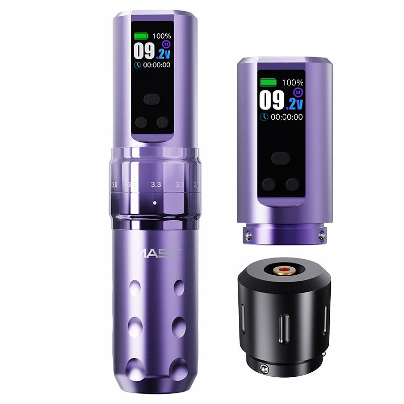 Mast Fold2 Pro Tattoo Machine Gun Full Kit Wireless Pen 7 Strokes 2 Batteries 2000mAh Power Supply for Body Art Permanent Makeup by Geo’s Online Store
