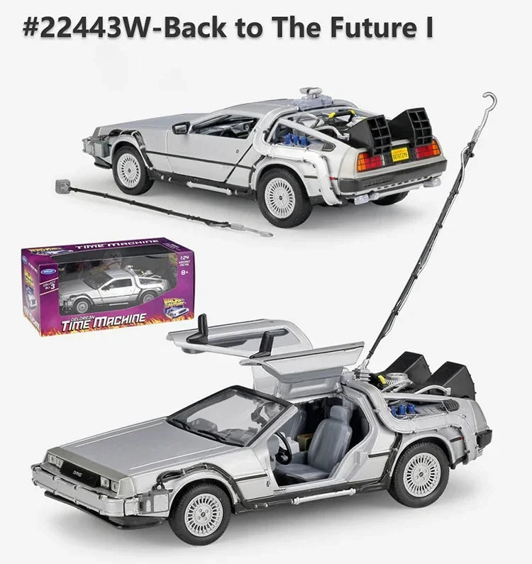 WELLY Diecast 1:24 Scale Model Car Toy Delorean For Movie Back to The Future Part 1/2/3 DMC-12 Metal Alloy Toy Car For Kids Gift by Geo’s Online Store