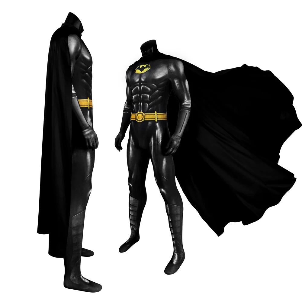 New Zentai Adult Halloween Carnival 2023 Newest Bat Cosplay Bruce Wayne Costume Superhero Printing Jumpsuit With Cape by Geo’s Online Store