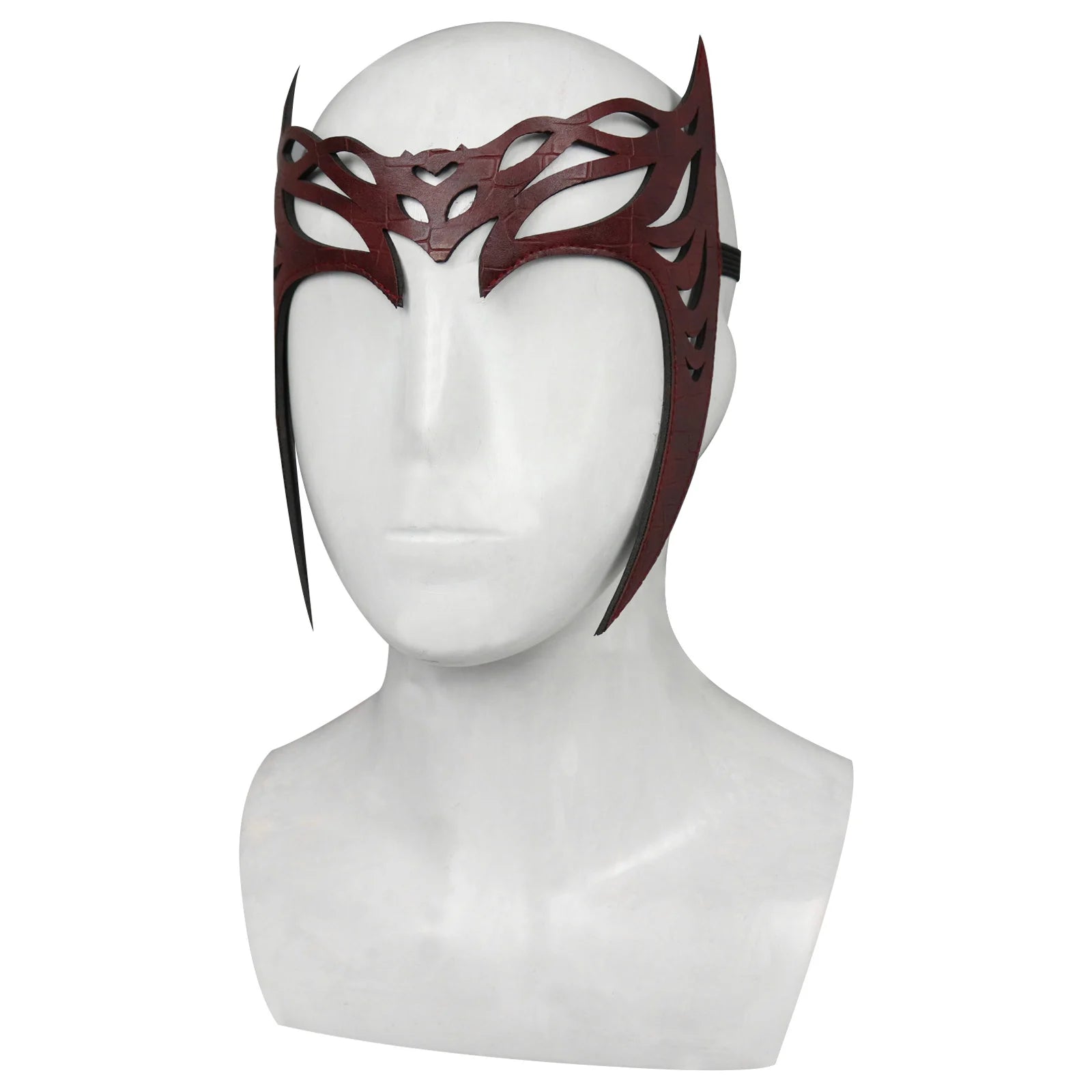 Superhero Scarlet Witch Cosplay Headband Mask Leather Headwear Face Cover Halloween Costumes Party For Adult Cosplay Props by Geo’s Online Store