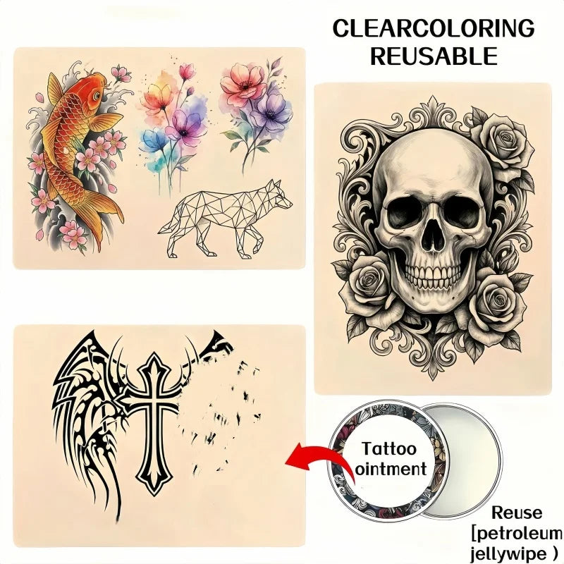 3MM Thick Tattoo Practice Skin Blank Double Sides Big Size Tattoo Practice Fake Skin for Permanent Makeup by Geo’s Online Store