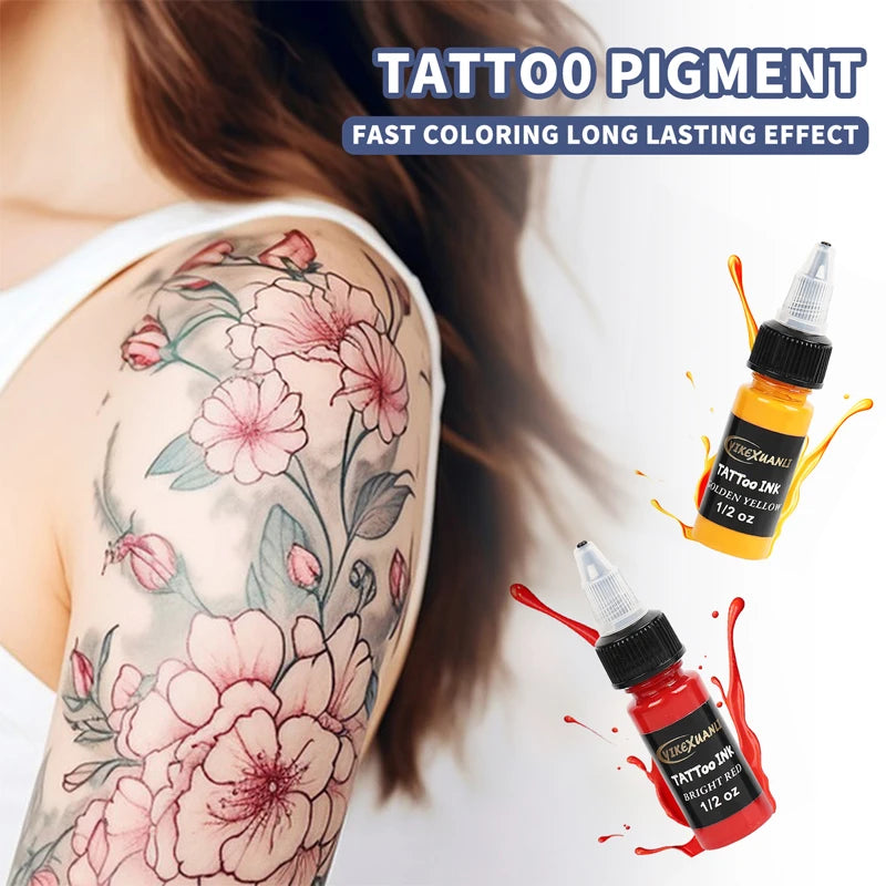 15ml 7colors Tattoo Ink Pigment with box Body Art Tattoo Kits Professional Beauty Paints Makeup Tattoo Supplies Semi-permanent by Geo’s Online Store