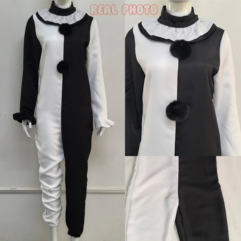 Art The Clown Cosplay Movie Terrifier 2 Art The Clown Cosplay Costume Jumpsuit Mask Halloween Costumes Mask for Men Women by Geo’s Online Store