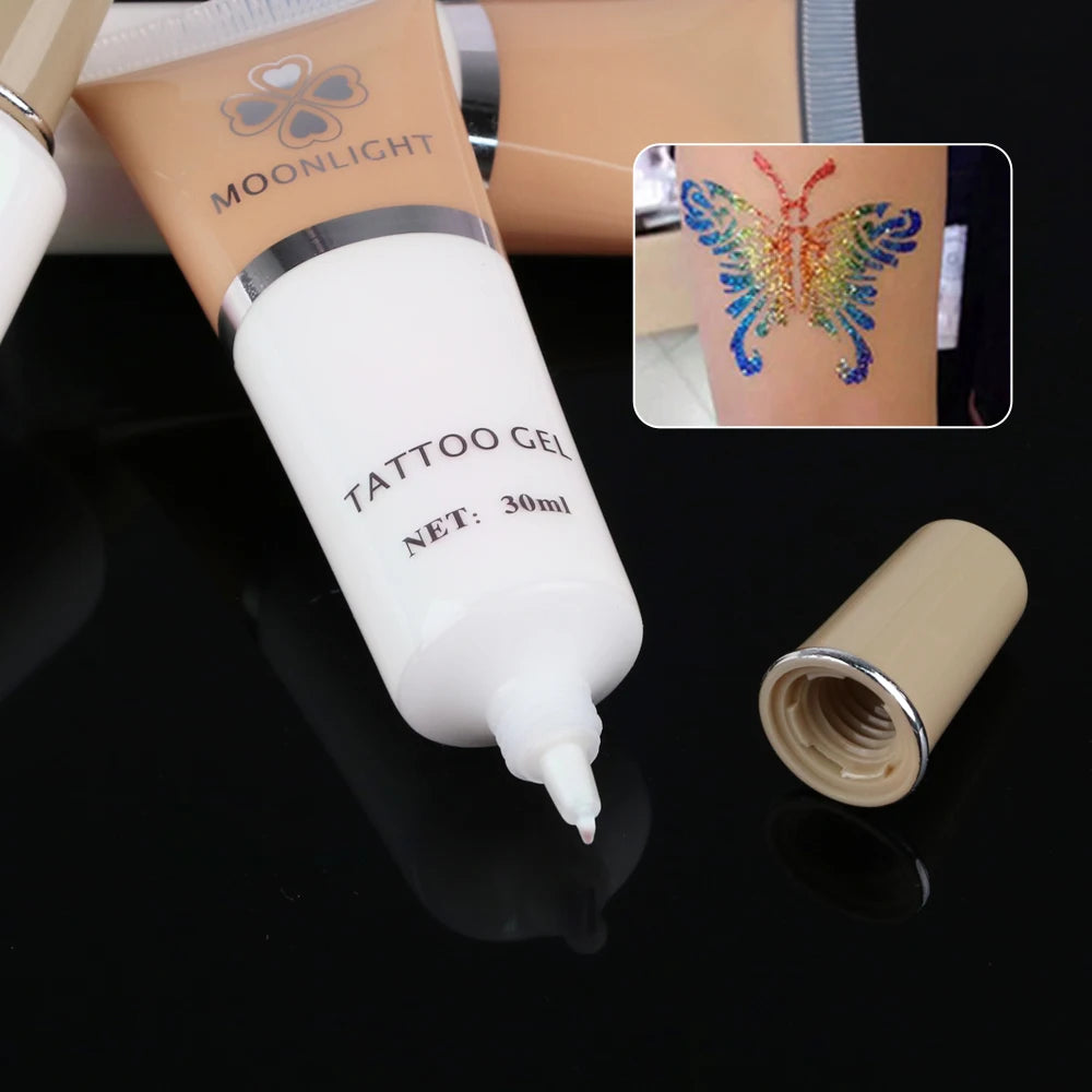 Tattoo Pattern Accessories White Glue 1/ 3 PCS White Flash Glue Tattoo Gel (30ml/bottle) For Temporary Tattoo Kit Body Art Kit by Geo’s Online Store