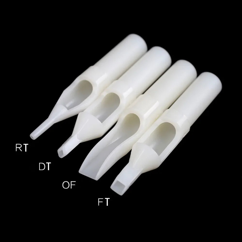 100Pcs Sterile Assorted Tattoo Tips Kit Disposable White Plastic Nozzles Needle Tube RT DT FT OF Tattoo Gun Grip Accessories by Geo’s Online Store