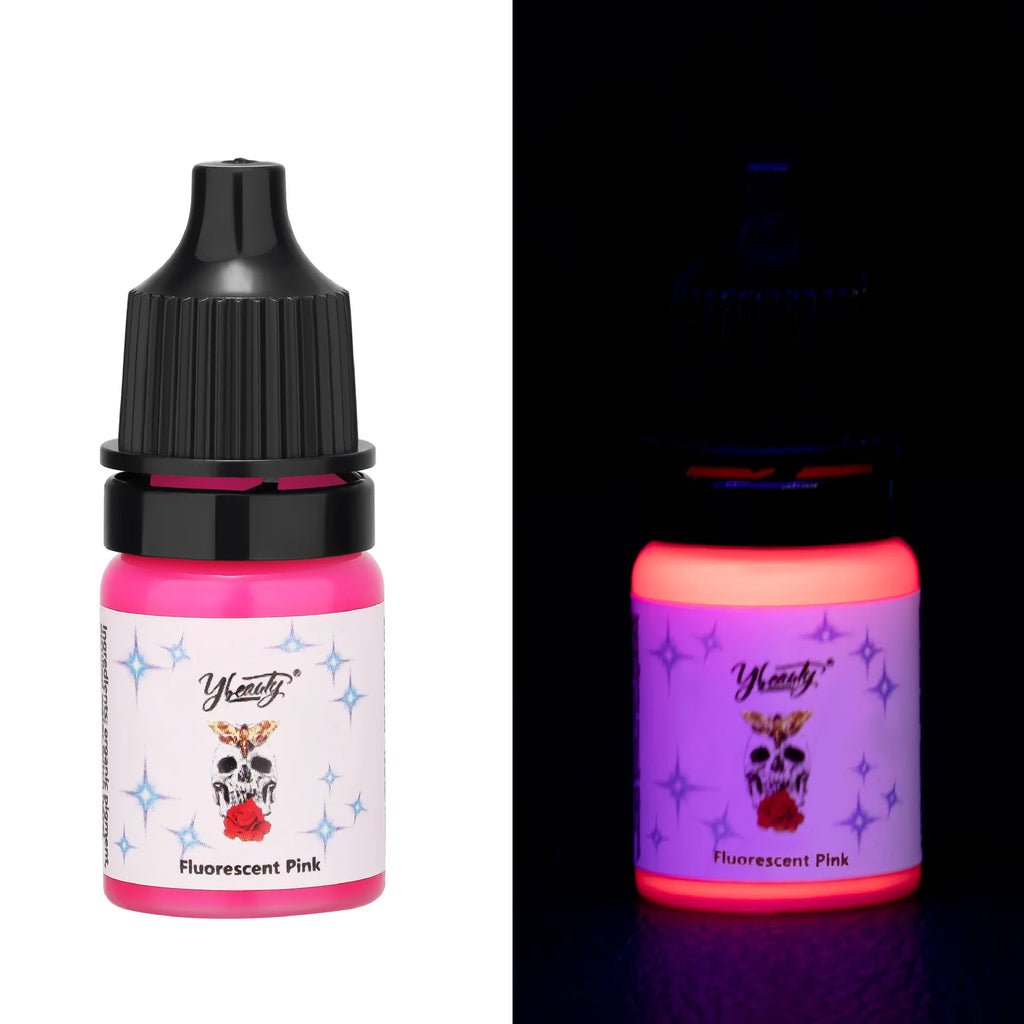 5ml Fluorescent Tattoo Ink Kit 8 Color Fluorescent Tattoo Ink Kit,Safe Non-toxic,Body Art Ink Kit,Glows Under Ultraviolet Light by Geo’s Online Store
