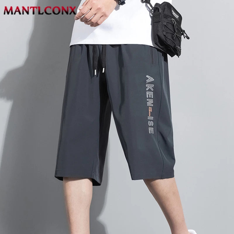 New Fashion Sports Shorts Men Elastic Waist Shorts Male Breathable Quick Dry Comfortable Men's Short Pants Men Bottom Black XXXL by Geo’s Online Store