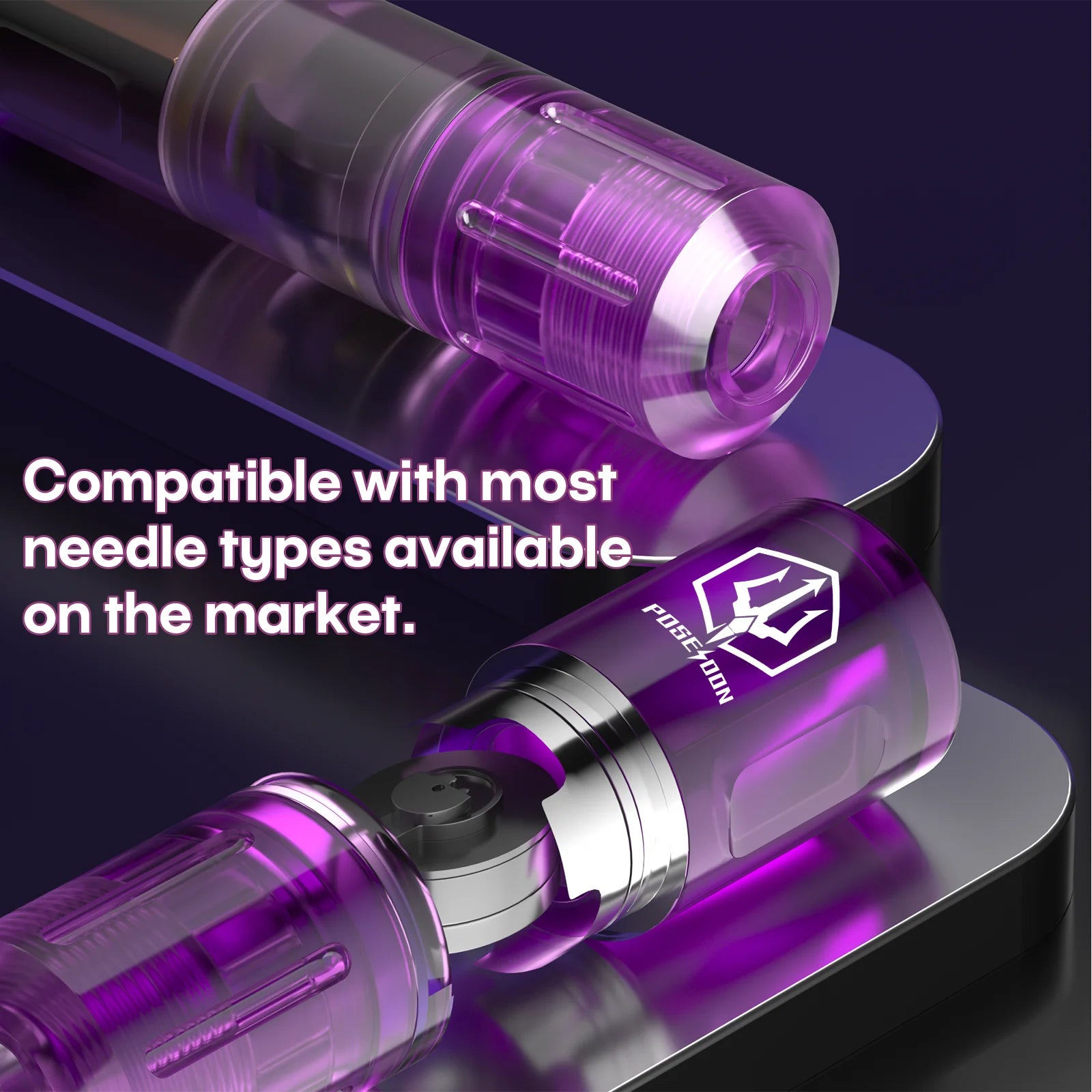 Tattoo Kit POSEIDON High Power Tattoo Pen Kit For Permanent Makeup Tattoo Machine Kit Hot Purple Tattoo Power Supply Tattoo Gun by Geo’s Online Store